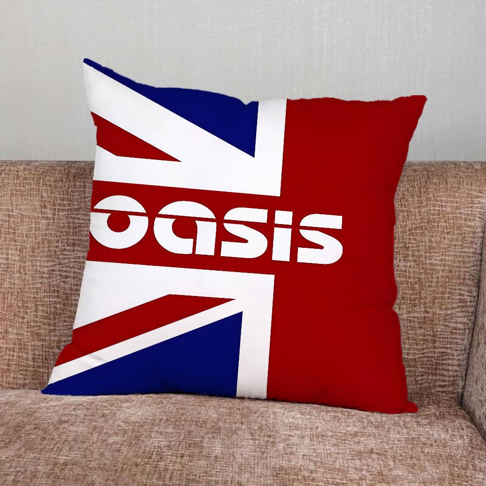 Music O-Oasis Band Pillow Case For Home Bedroom Car Office Decoration Living Room Sofa Cushion Cover Suitable