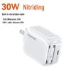 Tuqi 30W GaN Mini Folding Charger with Built-in Retractable Cable for Fast Charging Huawei & Apple Devices