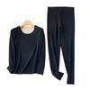 Antibakterielles Woll-Seiden-Samt-Thermo-Unterwäsche-Set für Herren & Damen - Nahtlose Heizung für Herbst & Winter