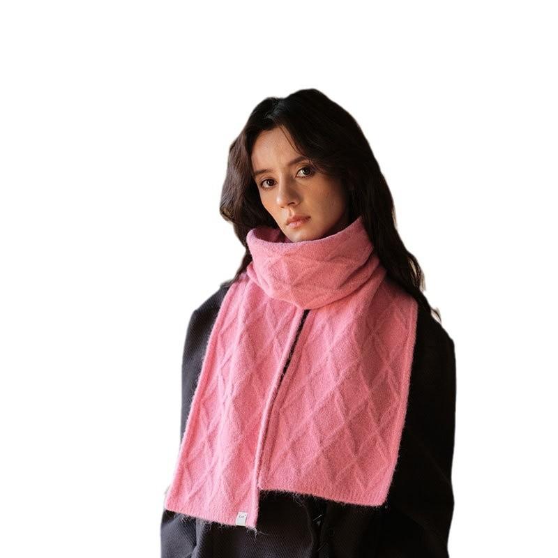 Holiday Gift Luxury Women'S Scarf Autumn/Winter  Collection Solid Color Korean Knitted Scarf Warm Shawl Fashion