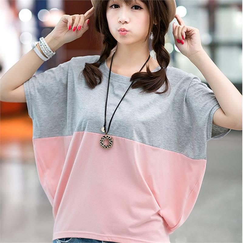 

Women s Loose Fit Summer Batwing Sleeve T-Shirt - Plus Size Korean Style XXX-Large