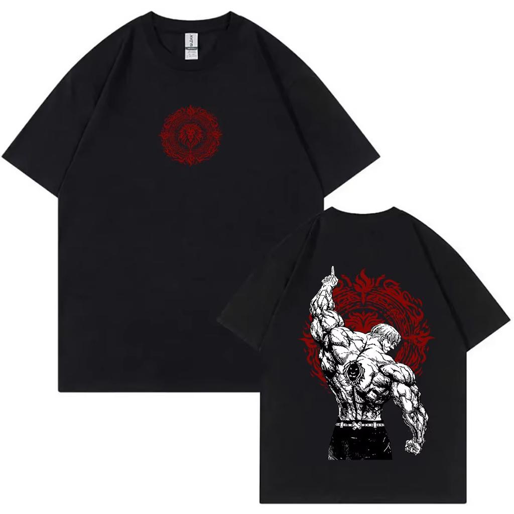 Summer nime The Seven Deadly Sins Lions Sin of Pride Escanor Print T Shirts Unisex Women Oversized Tshirt Hip Hop Streetwear Top