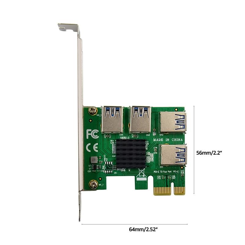 4 Port USB 3.0 PCI for Press Adapter Card 4xUSB PCI-E Pansion Split Converter PCIE USB3.0 HUB  4x PCIE Tender