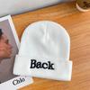 Embroidered butterfly knitted hat women's warm cold hat big head circumference ear protection pullover hat versatile bag head wool hat