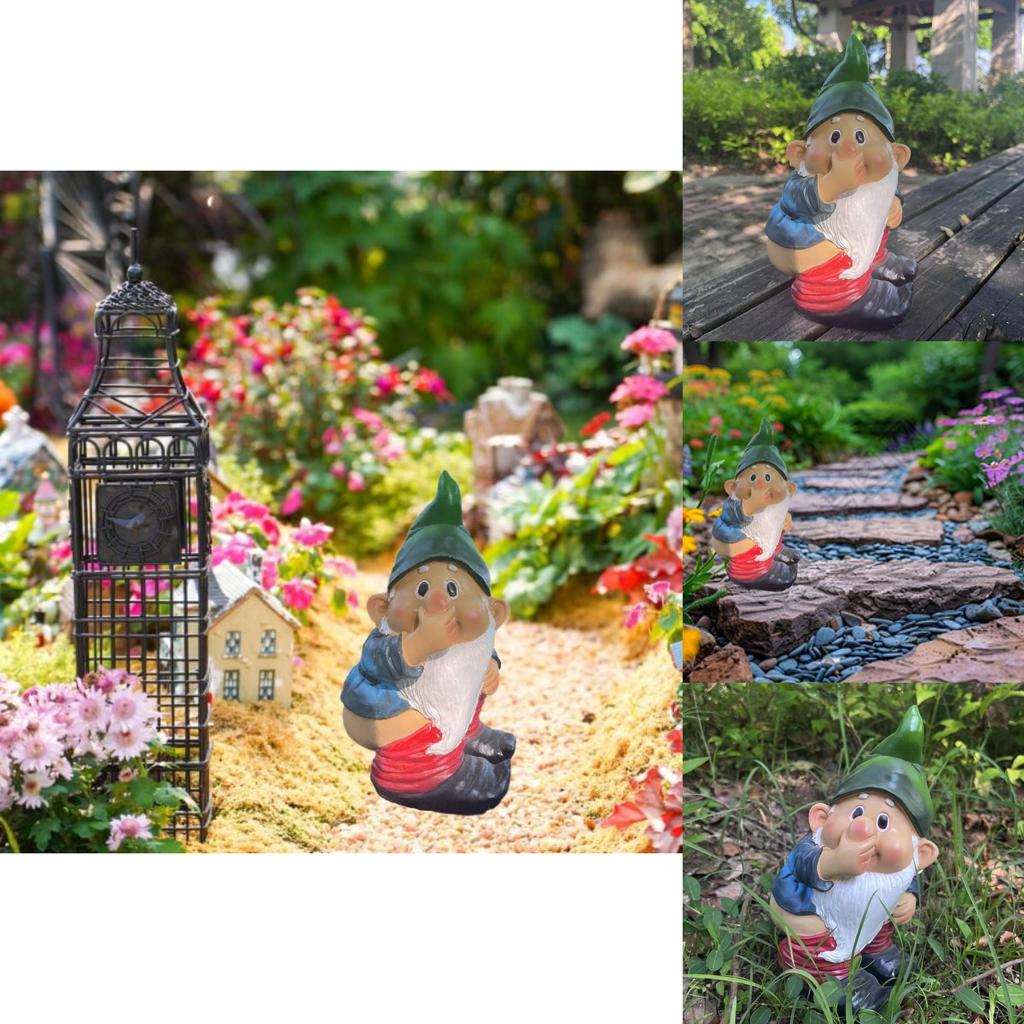 Delightful Resin Gnome Figurine Outdoor Garden Art For Stylish Yard Decorations