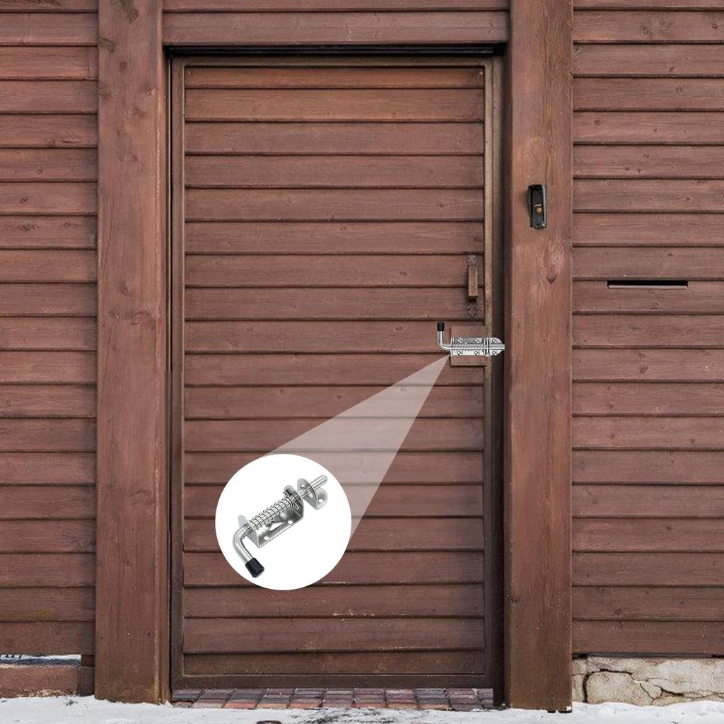 Spring Latch Lock | Stainless Steel Heavy Duty Door and Window Portable Latch, Stainless