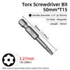 Torx Screwdriver Bit 50mm Magnetic S2 Steel 1/4'' Hex Shank Hollow Hole Security Bits T5-T40 Electric Drill Driver Hand Tools