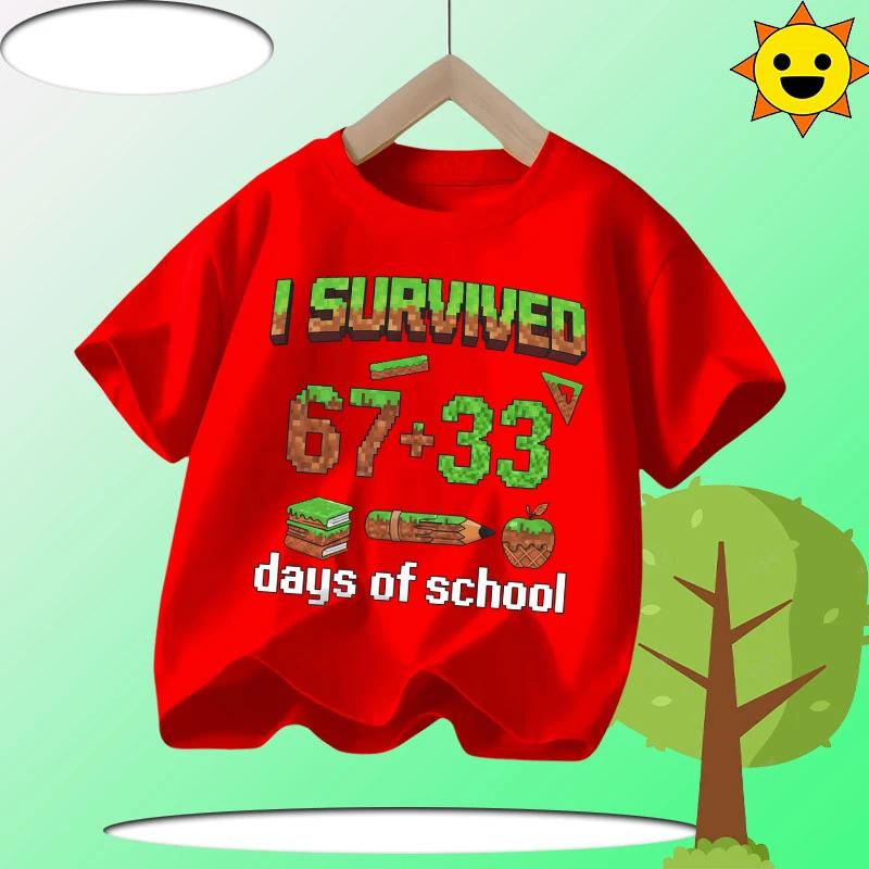 Summer Six Seven 67 Cartoon Cute Print Children‘s Short Sleeve Tops Polyester Casual Kids T-shirt Fashion Boys Girls Clothes Tees
