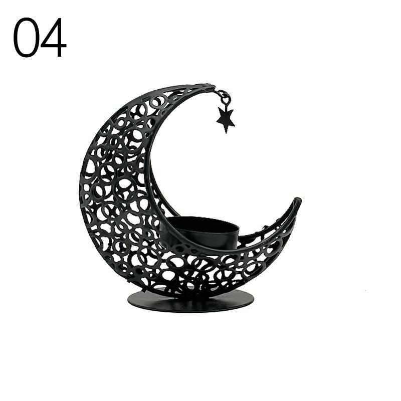 Metal Moon Candle Holder Eid Mubarak Candle Holder Home Islamic Muslim Party Decor Ramadan Candle Stand Eid Mubarak Table Decor