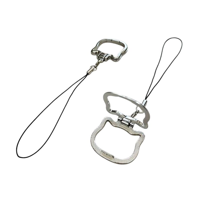 

2Pcs Mobile Phone Hanging Rope Foldable Phone Holder Lanyard Keychain Kickstand Portable Strap Pendant Stand