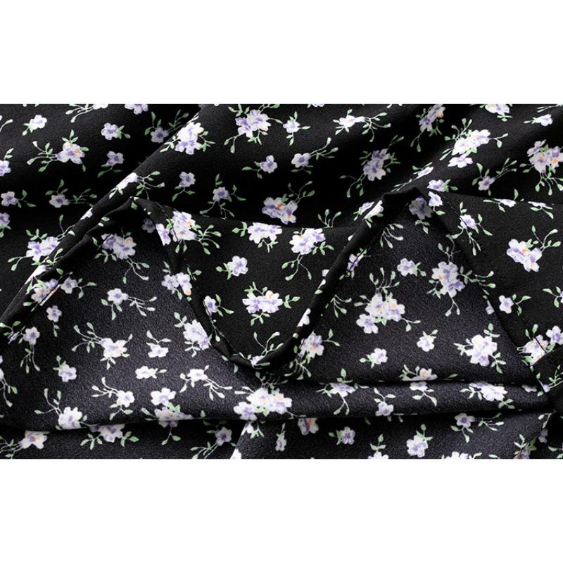 Damen A-Linien Blumen Halbrock Elastisch Plissierter Halbrock Kuchenrock