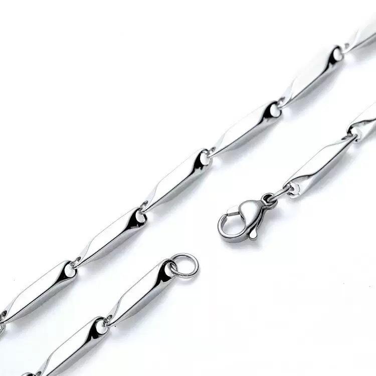 Men's Trendy Titanium Bamboo Chain Necklace – Simple, Versatile, Fashionable Hip Hop Style.