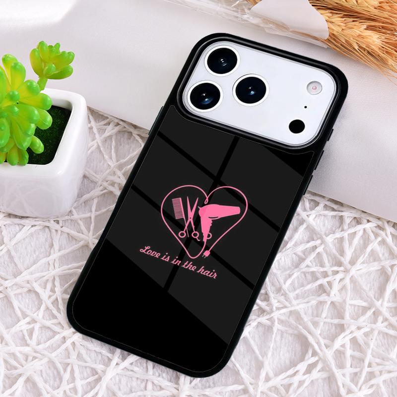 Love Hair Stylist Tools Phone Case for iPhone 17 Air 16 15 11 12 14 13 Pro Max Shockproof Cover
