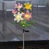 Solar Lily Flower Light, Outdoor Waterproof LED Artificial Flower Garden Stake Lamp, Color Changing Light for Lawn Pathway Patio Decor
