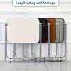 Acrylic Folding Side Table with Metal Frame, Sofa Bedside Laptop Table, Space Saving Small Coffee Table for Living Room Balcony