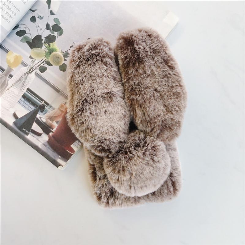 Mykt Plysj Furry Kanin Deksel For iPhone 16 13 14 15 11 12 ProMax 3D Kanin Varmt Pels Hår Deksel