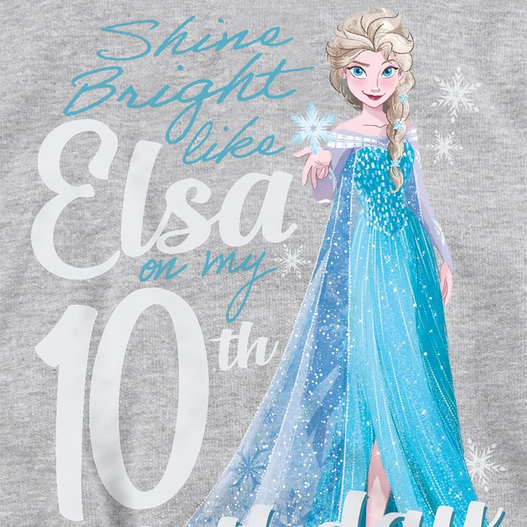 Frozen Childrens/Kids Bright Like Elsa Heather 10th Birthday Pullover Hoodie