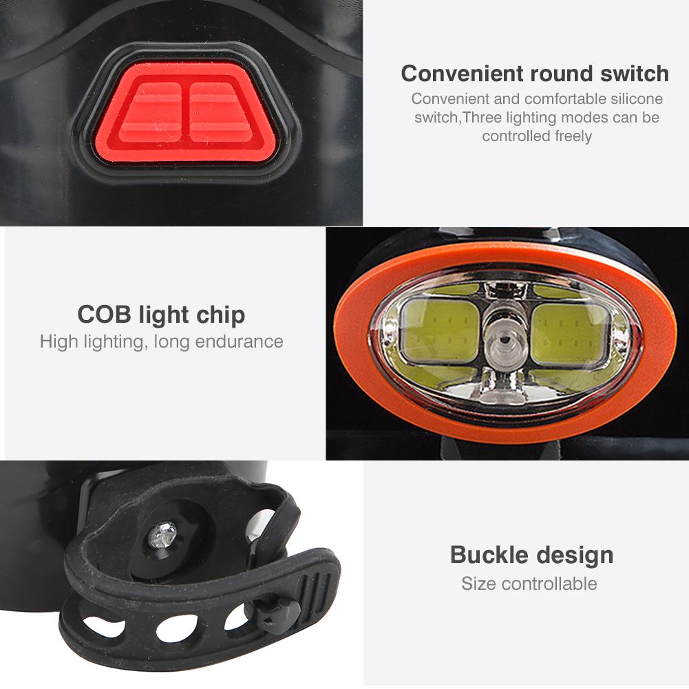 ABS USB Charging Bike Front Light Warning Sign Lighting Headlight Bicycle Cycling Accessory