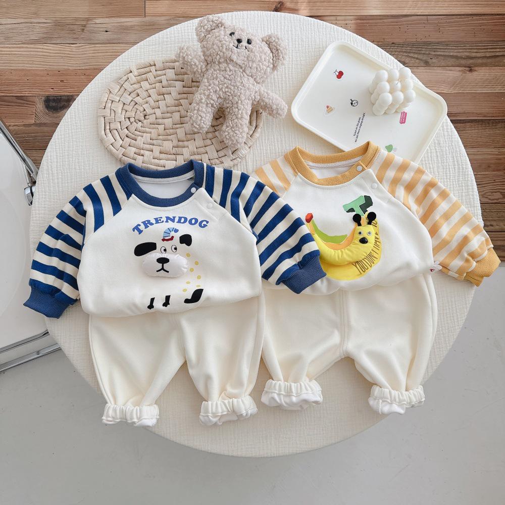 

Spring 2025 Kids Cartoon Sweatshirt & Sweatpants Set for Boys & Girls 80 cm