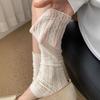 Ballet Stamped Foot Pile-Up Leg Covers Women Summer Thin Twisted Mesh Breathable Ruffle Leg Warmers Paired With Knee-High Boots