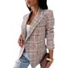 Autumn/Winter Plaid Double-Breasted Long Sleeve Suit Jacket