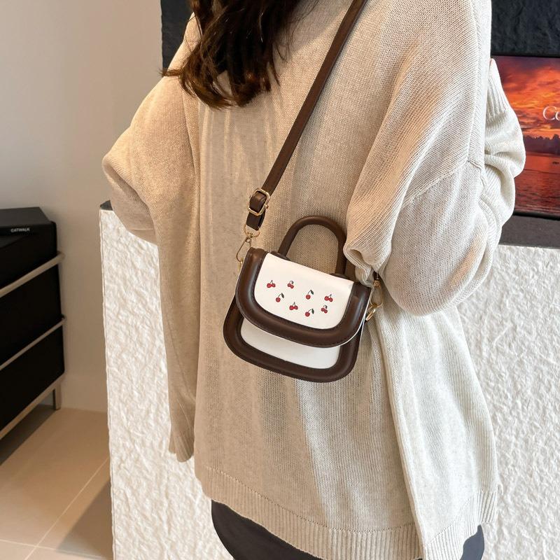 Sweet wind portable small square bag women's bag summer new contrasting color mini shoulder bag trendy versatile messenger bag