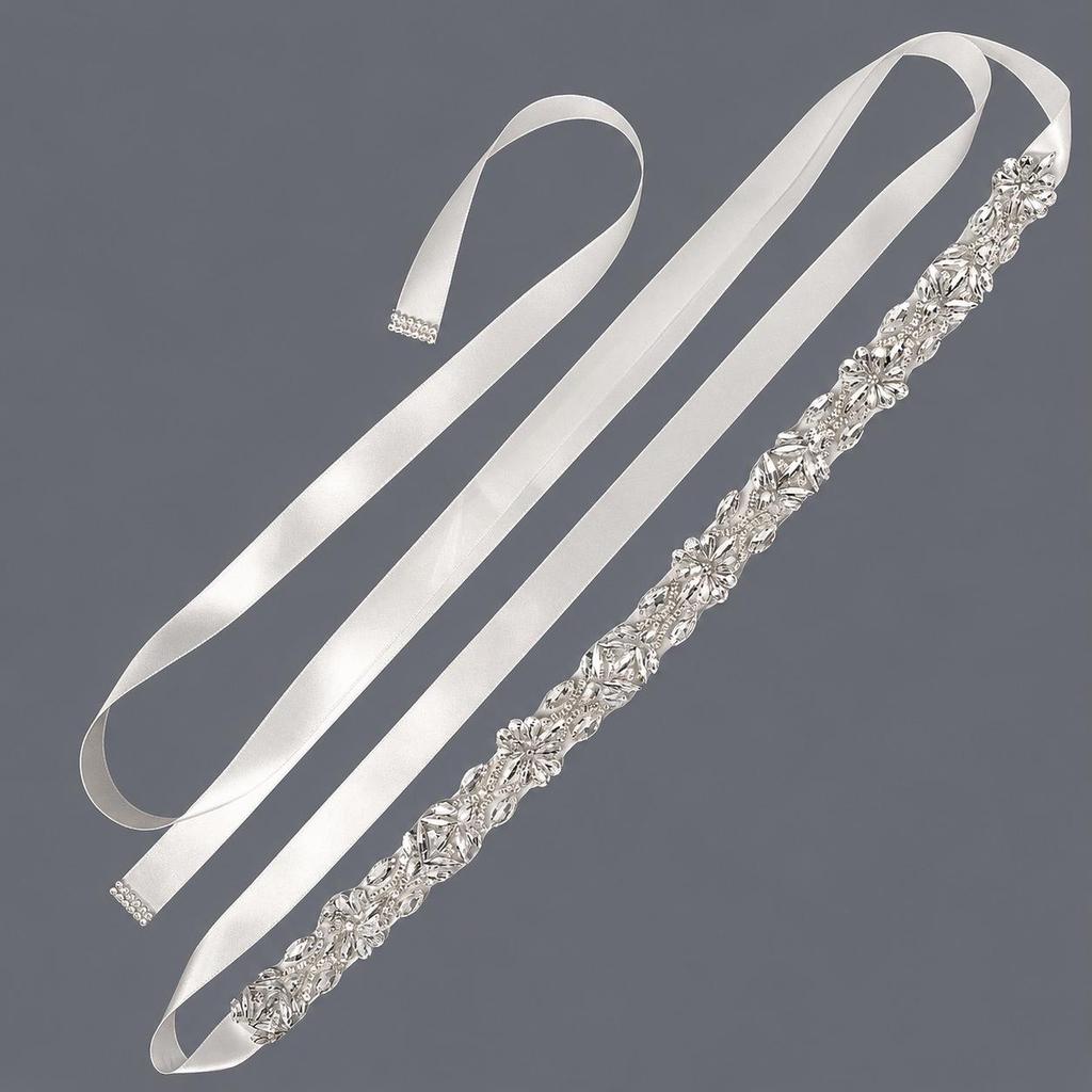 Elegant Silver Rhinestone Wedding Belt – Versatile High-End Dress Accessory for Fashion Shows and Performances