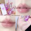 Grape-Flavored Lip Gloss, Moisturizing, Hydrating, Lightening Lip Lines, Preventing Dryness and Cracking, Lip Oil with a Mirror-Like Finish