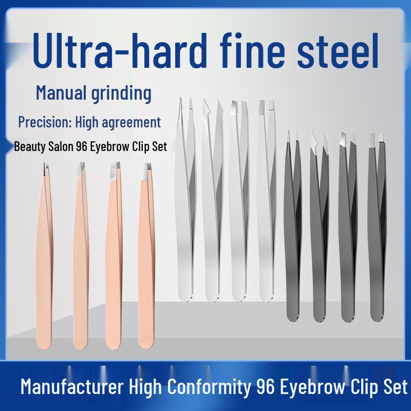 

High-Quality Stainless Steel Black Eyebrow Tweezers Set for Multi-Purpose Hair Removal and Shaping