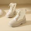 Fashion Snow Boots Women 2025 New Platform Lace-up Winter New Chinese Thickened Northeast Warm Booties