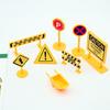 8PCS Miniature Road Construction Toy Traffic Sign Set Doll House Miniature Road Sign For Creative City Planning Activity