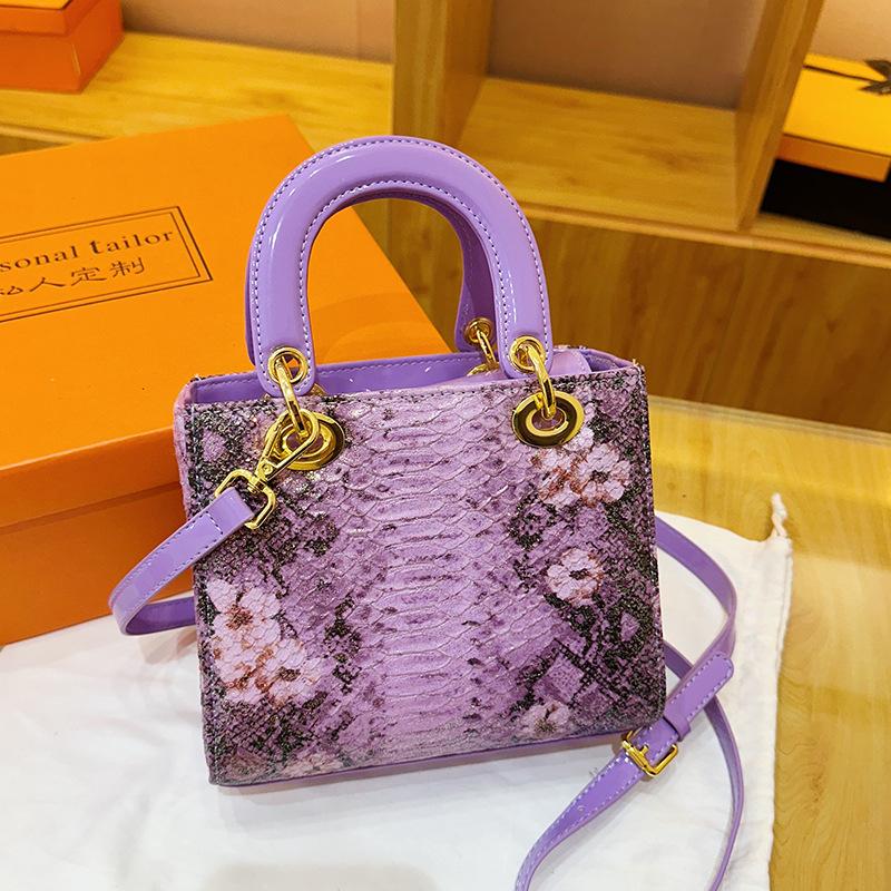 Snake-patterned Hand-held Princess Bag, Fashionable Single-shoulder Crossbody Bag, Trendy Women's Bag