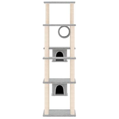 Cat Tree with Sisal Scratching Posts Light Grey 169 Cm