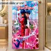 Beach TowelMiraculous Ladybug Custom Name Text Personalized Soft Towel for Beach Pool Indoor Home Decor Gift