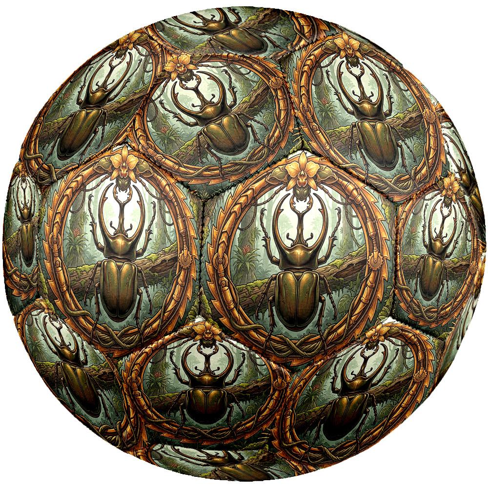 Jungle Beetle Emblem Round Football Size 5 Adult Ball Suitable for Training Matches and Outdoor Team.