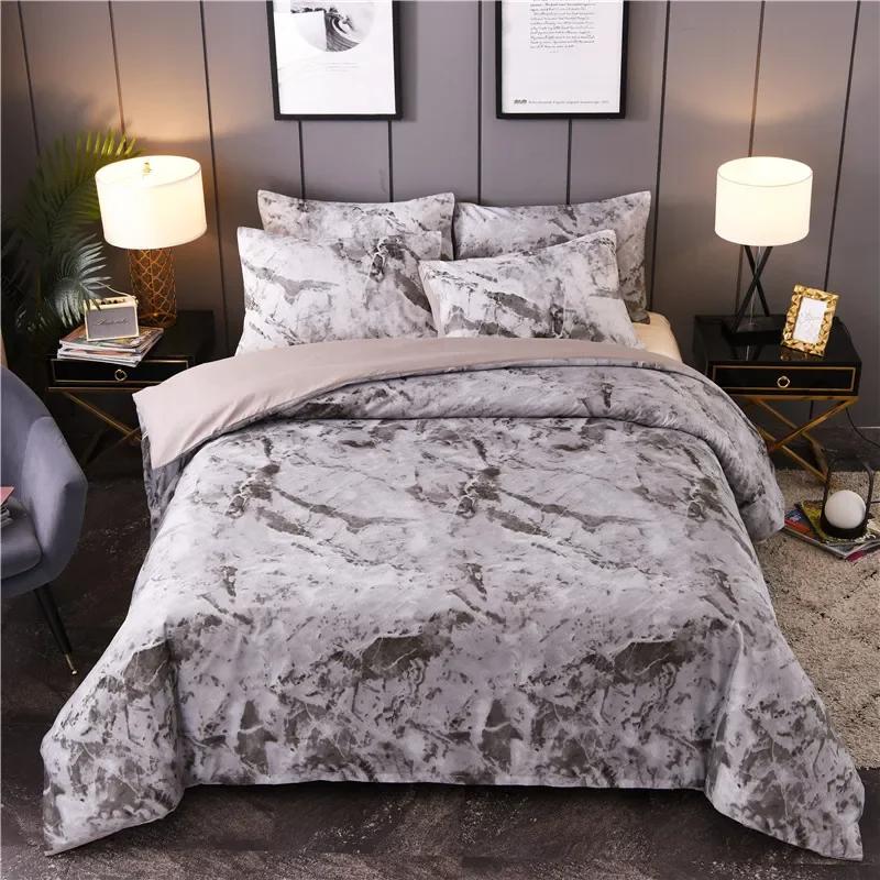 Geometric Marble Duvet Cover Stripe Triangle Bedding Set Luxury Comforter Cover With Pillowcases Twin Full For Adults Kids Decor