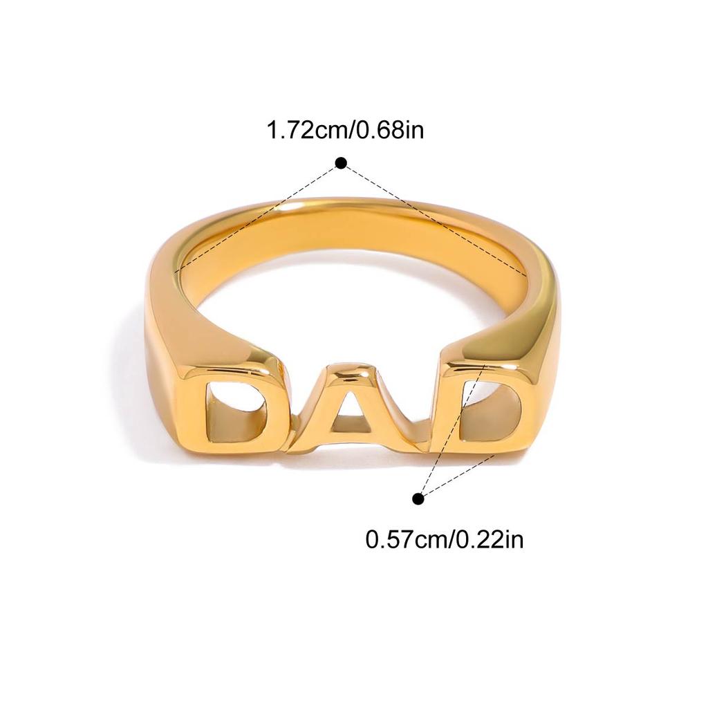 Yori Creative Stainless Steel Letter Mother's Day Ring  Fashion Waterproof Unusual Trendy Holiday Party Gifts
