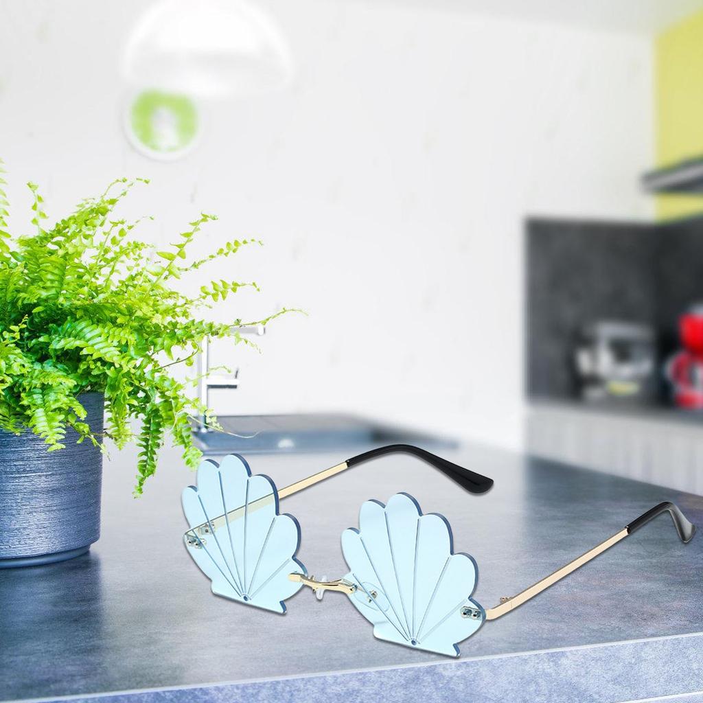 Popular Rimless Shell Sunglasses for Parties and Music Festivals with Bright Color Great for Fashionable Women Wear
