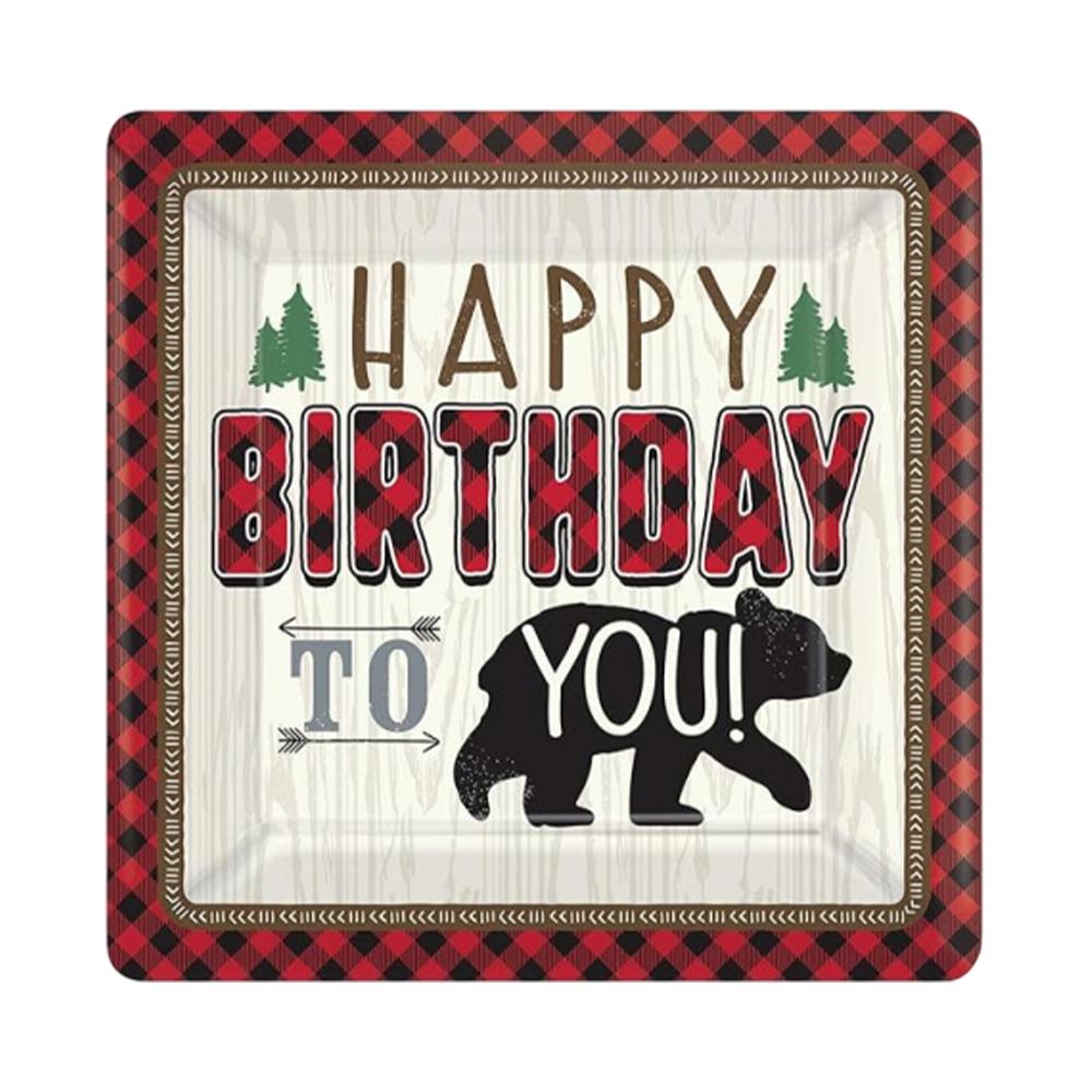 Amscan Paper Lumberjack Party Plates (Pack of 8)