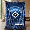 Hamburger SV Custom Name Text Flannel Blanket Soccer Logo Personalized Fleece Throw Blanket Special Gift For Sofa Bedroom Home