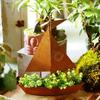 Creative 3D Sailing Ship Iron Art Plant Desktop Decoration Flower Pot Garden Decoration Ornament