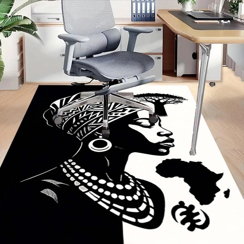 1PC African Culture Non-Slip Floor Carpet, Suitable for Office, Bedroomand Playrooms. It Can Also Be Used As a Sofa Footrest cover-T35