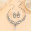 Women's European & American Wedding Evening Jewelry Set: Necklace, Earrings, Bracelet