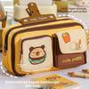 Cosmetics Card Storage Cartoon Pen Pencil Case Cartoon Embroidery Stationery Storage Bag  Men Women