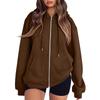 Women's Long Sleeve Color Hooded Sweatshirt Casual Pullover Top