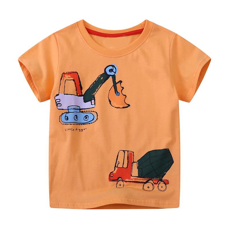 Little Maven Kids Clothes Baby Boys 2026 Summer New T Shirts Holiday Children's Clothing Cartoon Excavators Shirts 2-7 Years