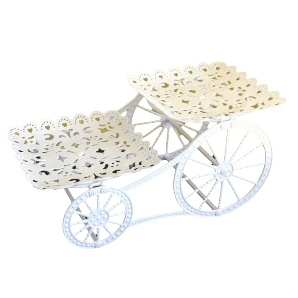 

Bicycle Model Dessert Stand White Plastic Fruit Plate Decorations Cake Stand Reception Area Style D