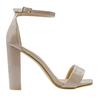Womens/Ladies Patent Leather Strappy Block Heel Court Shoes