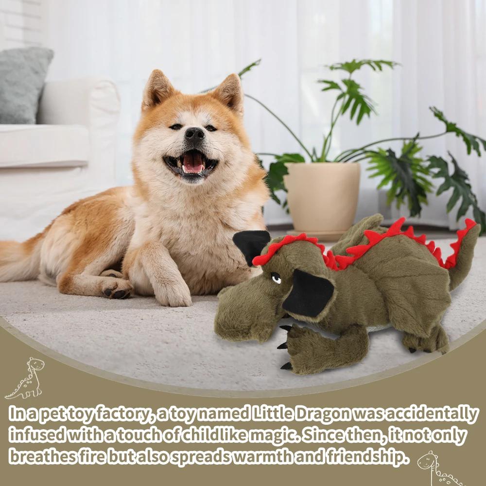 Fire Dragon Dog Heartbeat Toy, Puppy Behavioral Training Aid for Dog Sleep Aid Plush, Pet Companion Smart Dog Toys