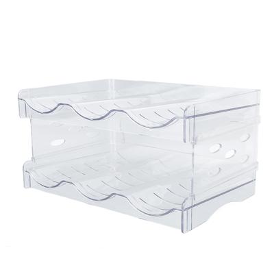 Portabottiglie d'acqua impilabile a doppio strato in plastica trasparente, scaffale porta bicchieri da scrivania per